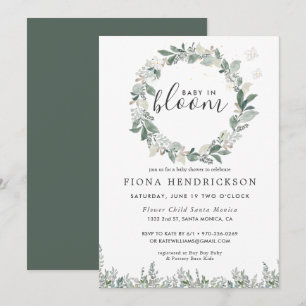 Bebé en Flor   Invitación de Baby Shower de Floral