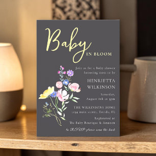 Bebé en flor Invitación de Baby Shower Floral
