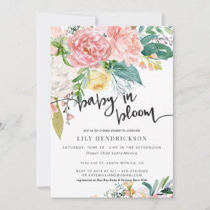 Bebé en Flor Invitación de Baby Shower Floral