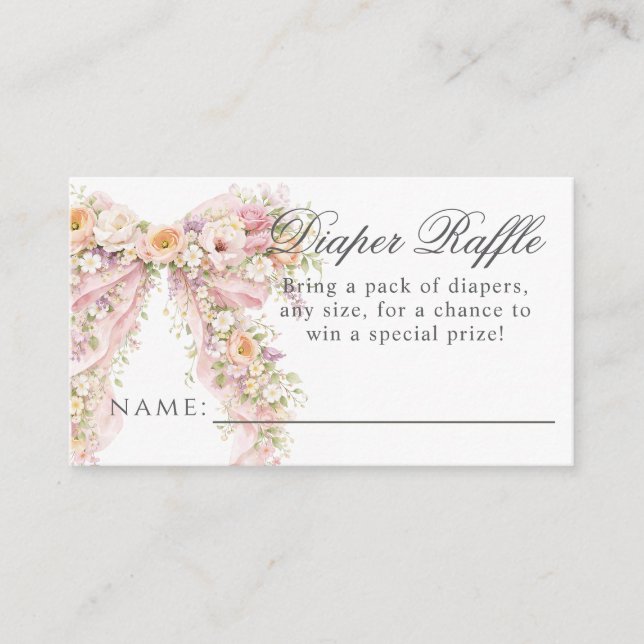 Bebé en flor Invitación de shower de pañales para  (Anverso)