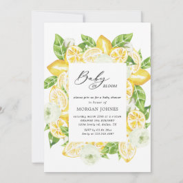 bebé en flor lemon bouquet baby ducha Invitación