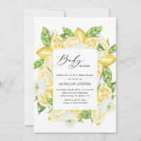 bebé en flor lemon bouquet baby ducha Invitación