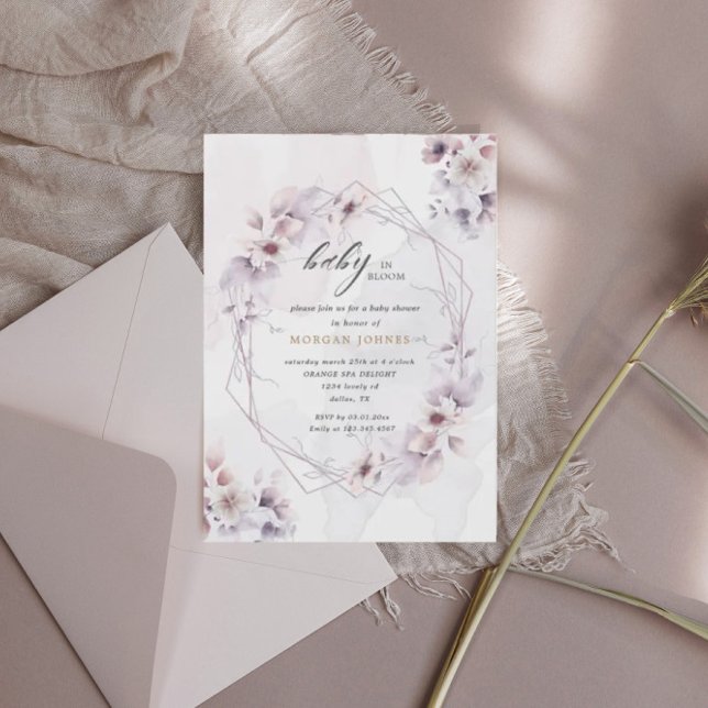 bebé en flor otoño floral bebé ducha invitación (Subido por el creador)