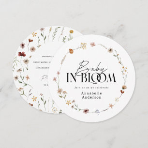 Bebé en flor silvestre invitación a la ducha de be