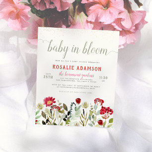 Bebé en Flor   Tarjeta de Invitación de Baby Showe