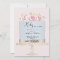 bebé en flor torta floral invitación a ducha bebé