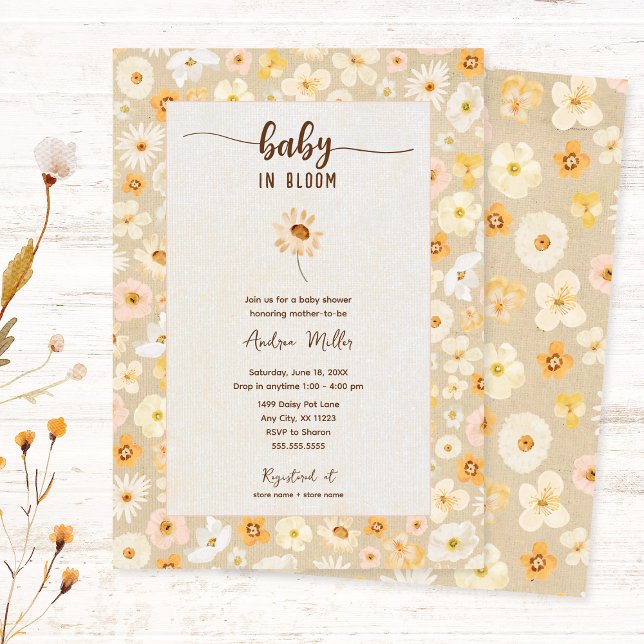 Bebé en flores prensadas en sangre Invitación (Subido por el creador)