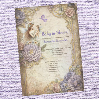 Bebé en la ducha de bebé en Bloom Invitación