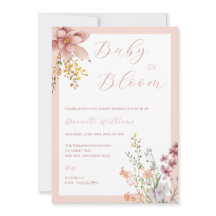 Bebé en la invitación a Baby Shower floral en flor