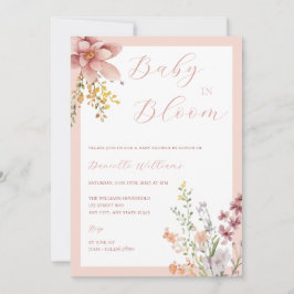 Bebé en la invitación a Baby Shower floral en flor