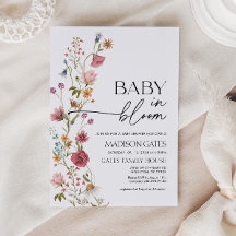 Bebé en la invitación a Baby Shower floral en flor