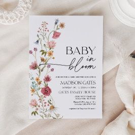 Bebé en la invitación a Baby Shower floral en flor