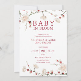 Bebé en la invitación a la ducha con flores de cer