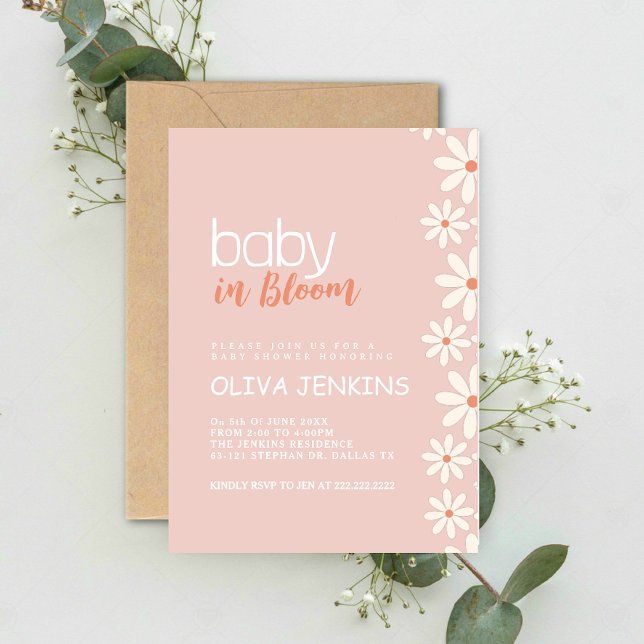 Bebé en la invitación de Baby Shower a Daisy Rosa (Subido por el creador)