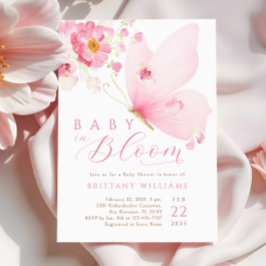 Bebé en la invitación de Baby Shower a la mariposa