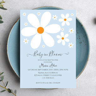Bebé en la invitación de Baby Shower de Blue Daisy