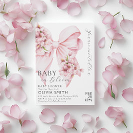 Bebé en la invitación de Baby Shower de Bow Rosado