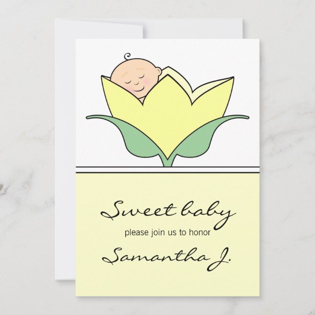 Bebé en la invitación de Baby Shower de tulipán am (Anverso)