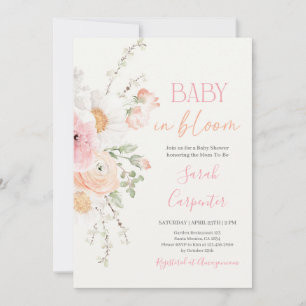 Bebé en la invitación del Chica Baby Shower Primav
