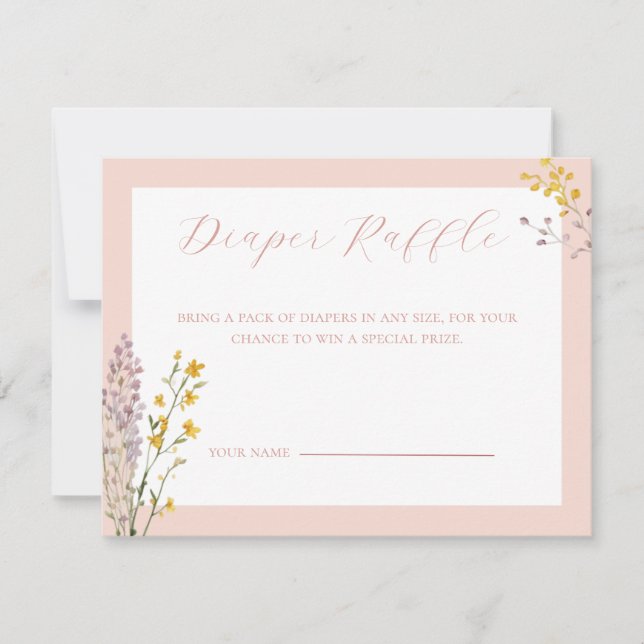 Bebé en la tarjeta Baby Shower Diaper Raffle (Anverso)