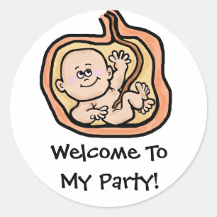 Bebé en los pegatinas de Baby Shower de la matriz