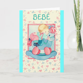 “BEBÉ EN PONEYES” - Tarjeta Feliz Nacimiento