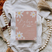 Bebé en sangre Invitación Baby Shower Daisy rosa