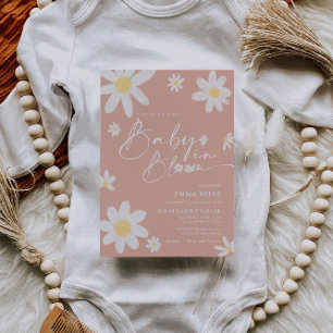 Bebé en sangre Invitación Baby Shower Daisy rosa