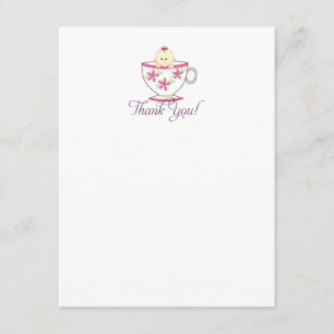 Bebé en taza de té, tarjetas de agradecimiento