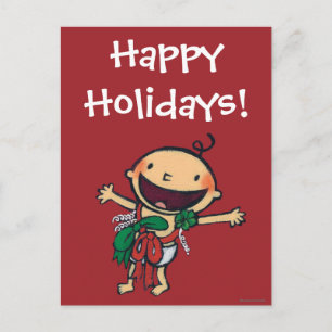 Bebé envuelto en los arcos para el navidad