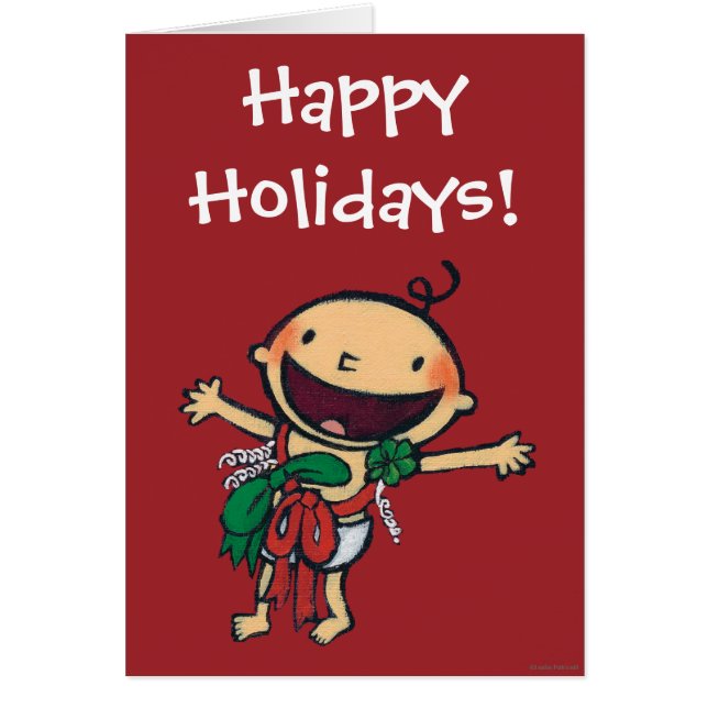 Bebé envuelto en los arcos para el navidad (Frente)