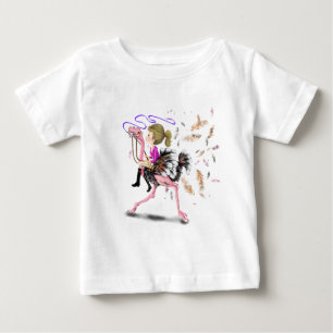 Bebé Equipo de Carreras de chica y avestruz Camiseta be