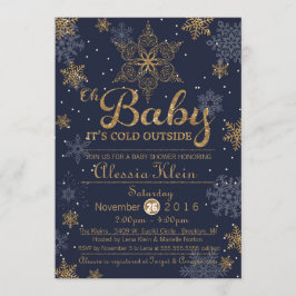 Bebé es exterior frío, invitación de la ducha del