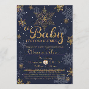 Bebé es exterior frío, invitación de la ducha del