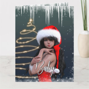Bebé es la tarjeta de Navidad exterior fría (SF