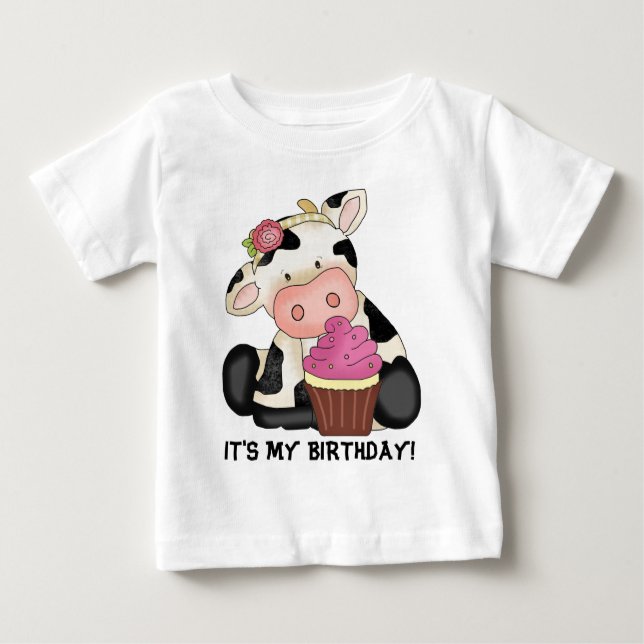 Bebé Es mi camiseta de la vaca del cumpleaños (Anverso)