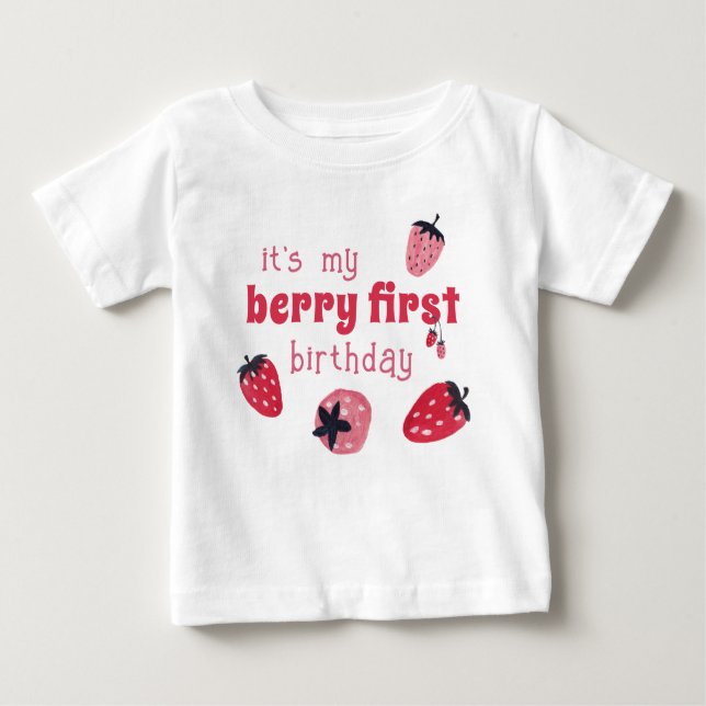 Bebé Es mi camiseta del primer cumpleaños de Berry (Anverso)