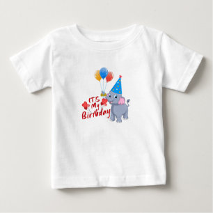 Bebé Es Mi Cumpleaños camiseta infantil de Elefante lin