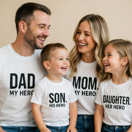 Bebé Es su Camiseta de Héroe Combinando Ropa de Padre e
