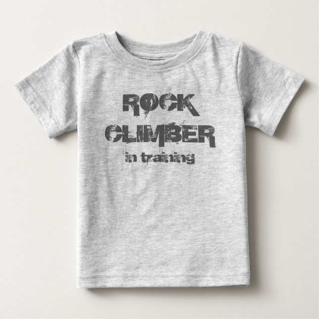 Bebé escalador de rock en camiseta de entrenamiento (Anverso)