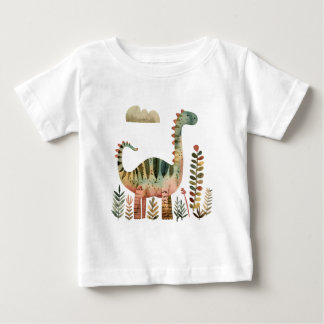 Bebé Escena de Dinosaurio Frondoso - Camiseta de Dinosa