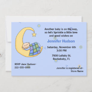 Bebé espantoso niño rociador de ducha invitación