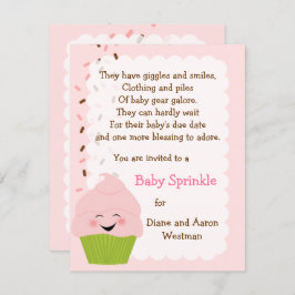 Bebé Espolvoreado En Invitación A Los Rosa