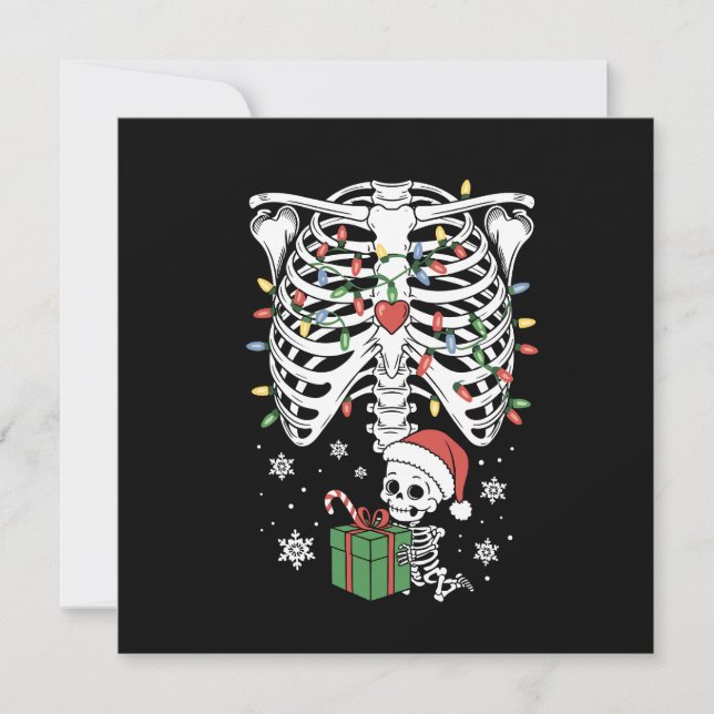 Bebé esqueleto lindo mamá embarazada de Navidad Ma (Anverso)