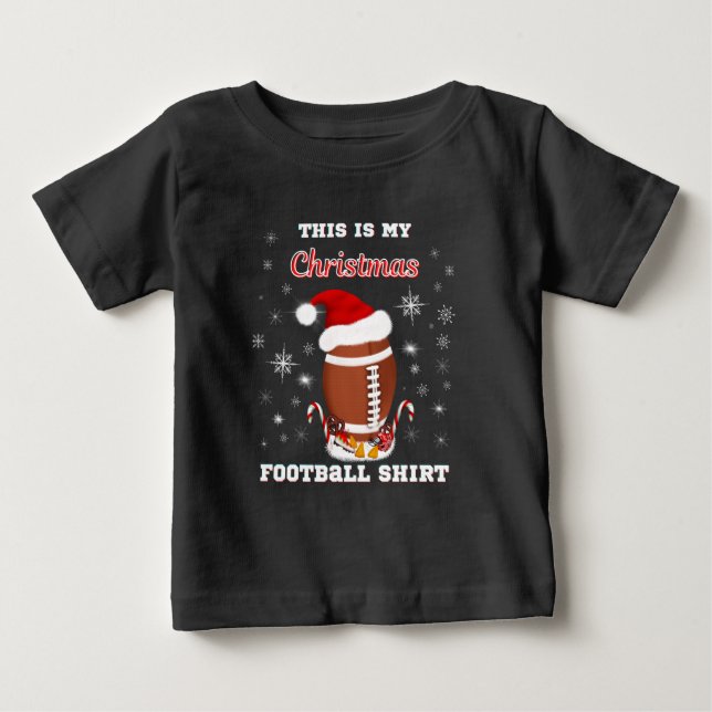 Bebé Esta es mi camiseta de fútbol navideña con snacks (Anverso)
