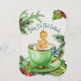 Bebé está frío afuera  Invitación de Baby Shower