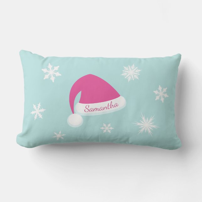 Bebé, está frío fuera de la almohada rosa y turque (Anverso)