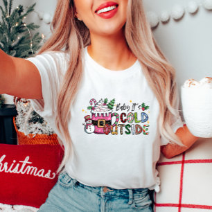 Bebé, está frío fuera de la camiseta de las mujere