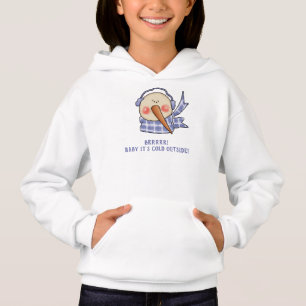 Bebé, está frío fuera de la caprichosa camiseta de