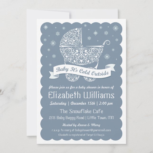 Bebé, está frío fuera de la invitación a la ducha (Anverso)